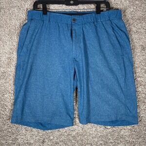 Under Armour Mens Match Play Golf Shorts Heather Blue Size 36 Elastic Waist